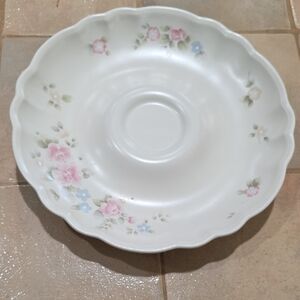 Pfaltzgraff White Chip And Dip Plate with Tea Rose Design